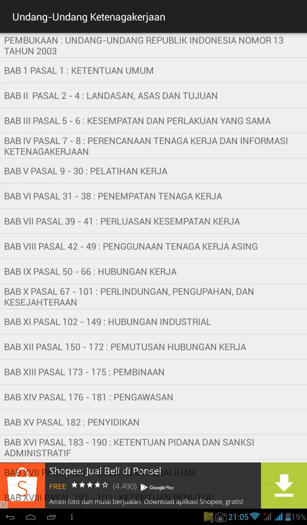 Undang-Undang Ketenagakerjaan | Indus Appstore | Screenshot