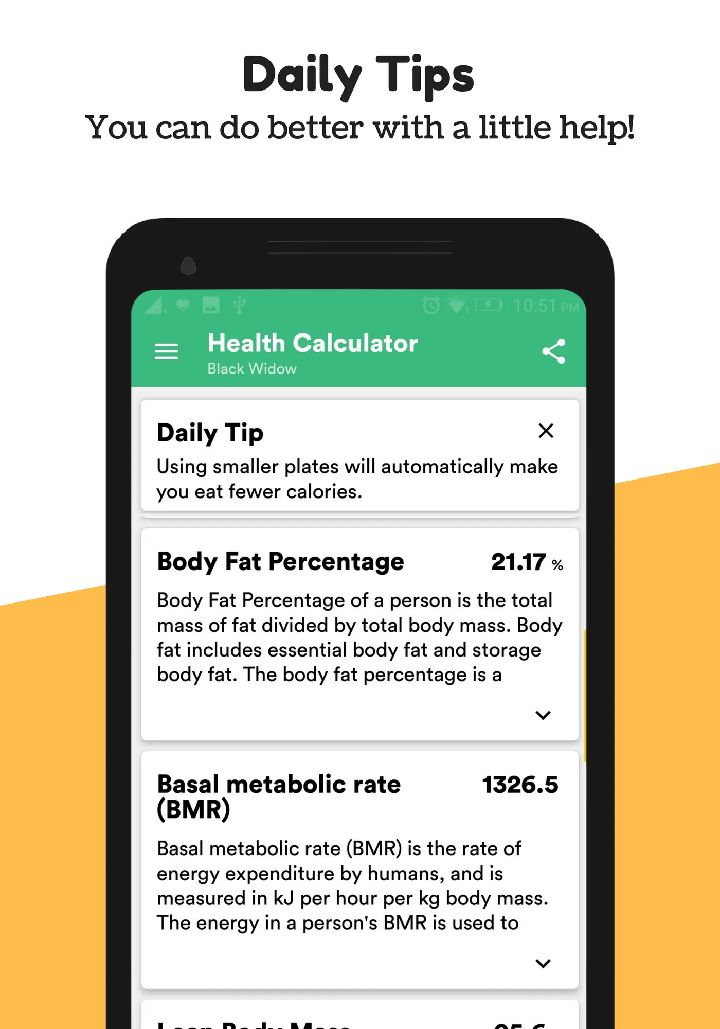 Body Mass Index & Ideal Weight | Indus Appstore | Screenshot