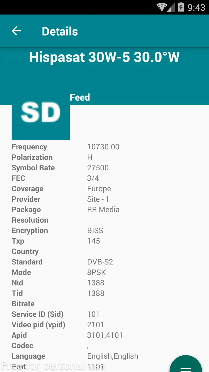 Hispasat Frequency List | Indus Appstore | Screenshot