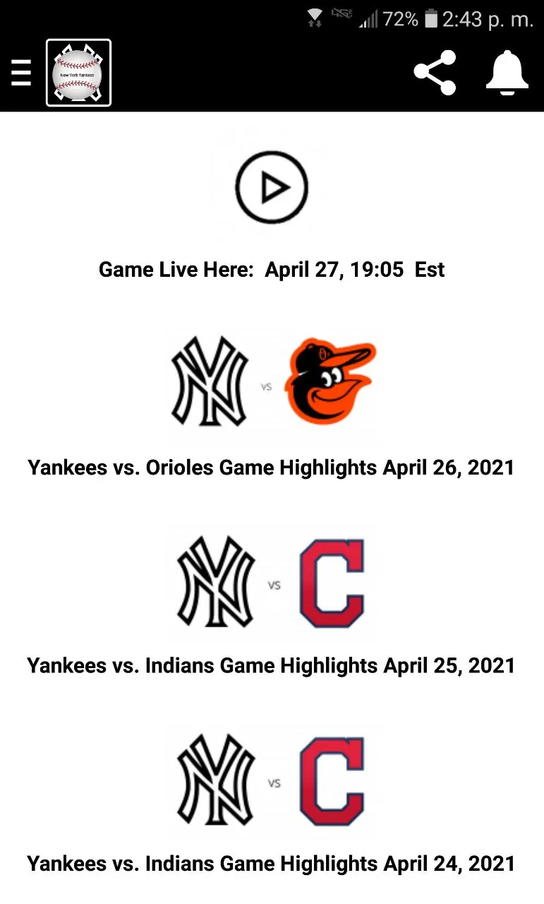 Baseball Yankees Game Highligh | Indus Appstore | Screenshot