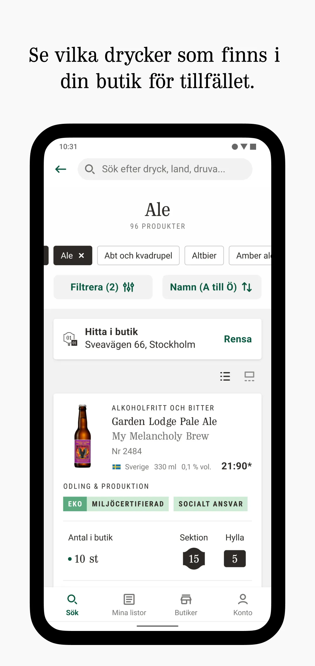 Systembolaget - Sök & hitta | Indus Appstore | Screenshot