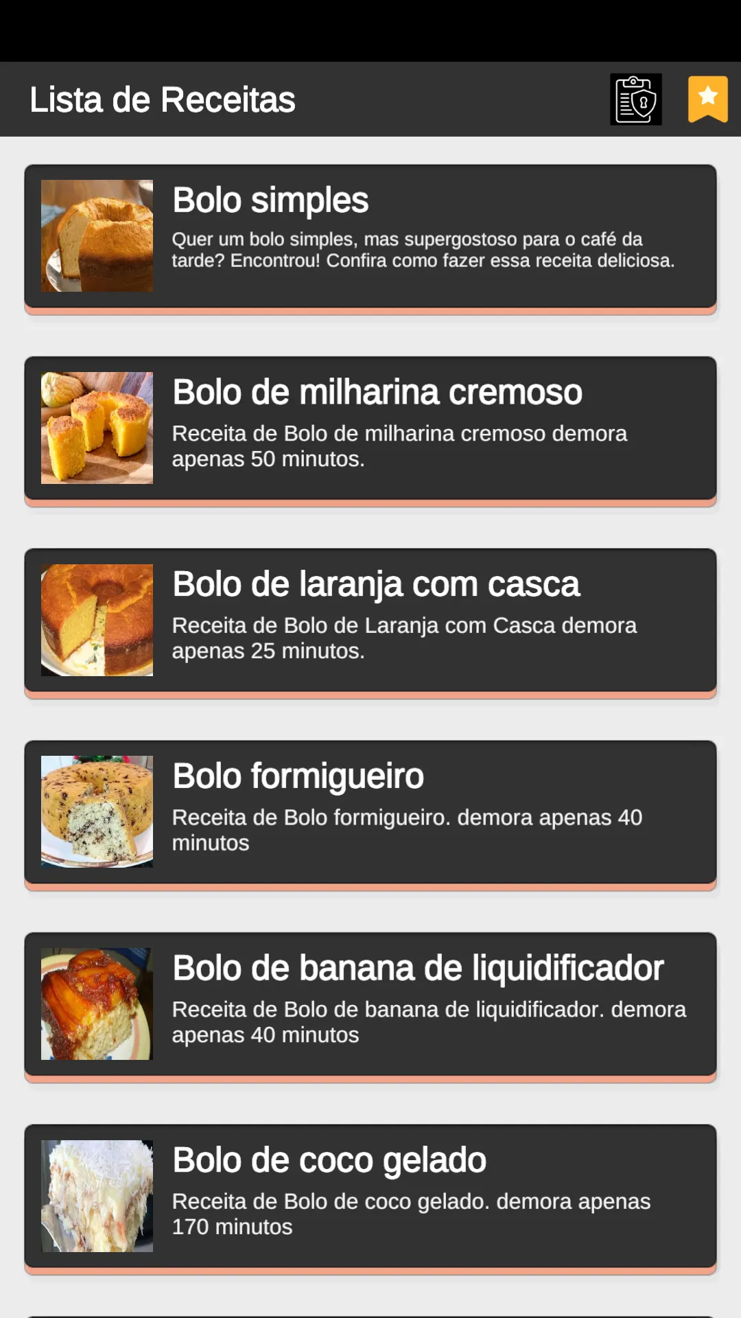 Receitas de Bolos Caseiros | Indus Appstore | Screenshot