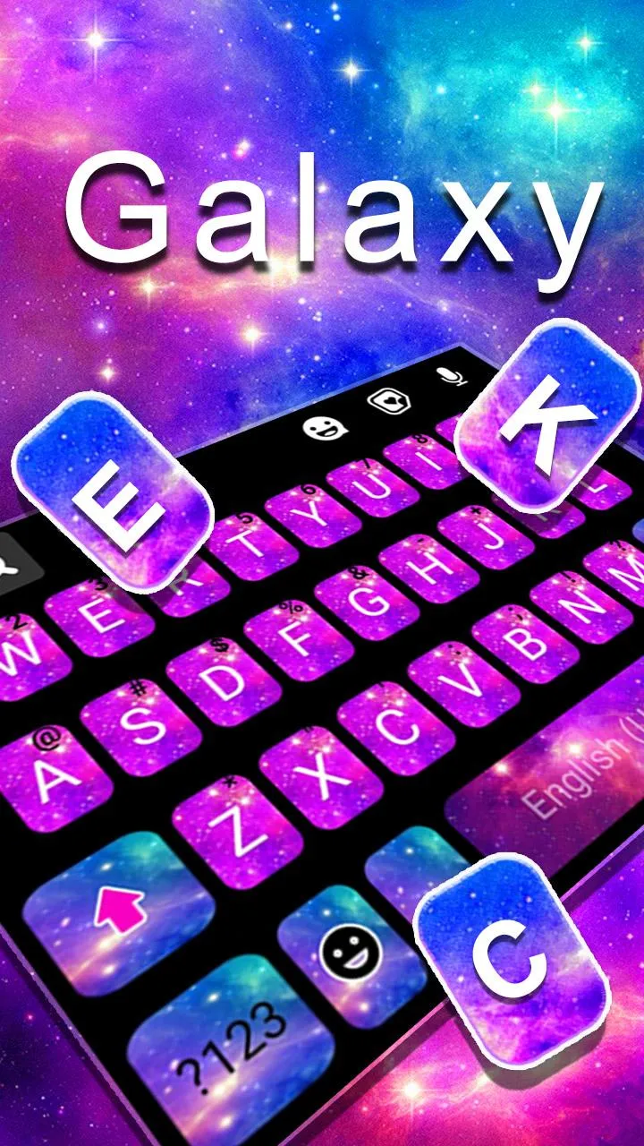 Pink Blue Galaxy Keyboard Them | Indus Appstore | Screenshot