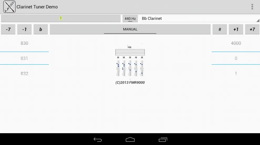 Clarinet Tuner Demo | Indus Appstore | Screenshot