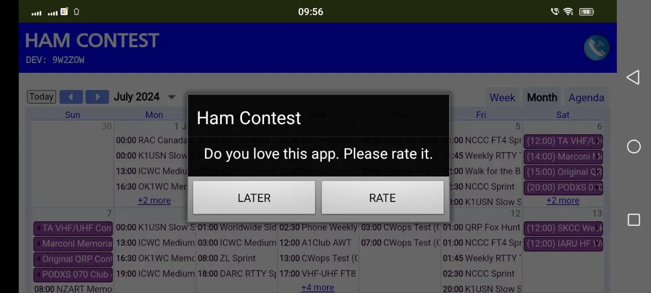 Ham Contest | Radio Calendar | Indus Appstore | Screenshot