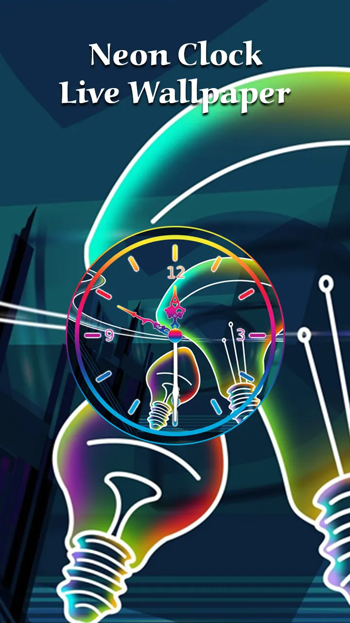 Neon Clock Live Wallpaper | Indus Appstore | Screenshot