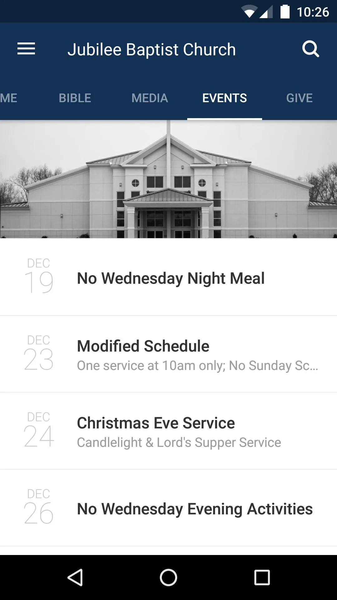 Jubilee Baptist Church | Indus Appstore | Screenshot