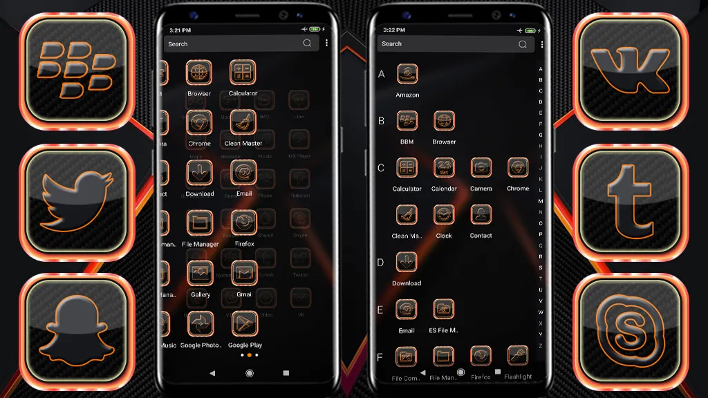 Orange Light Launcher Theme | Indus Appstore | Screenshot