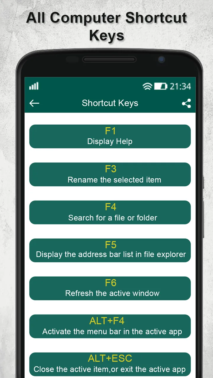 Computer keyboard key shortcut | Indus Appstore | Screenshot