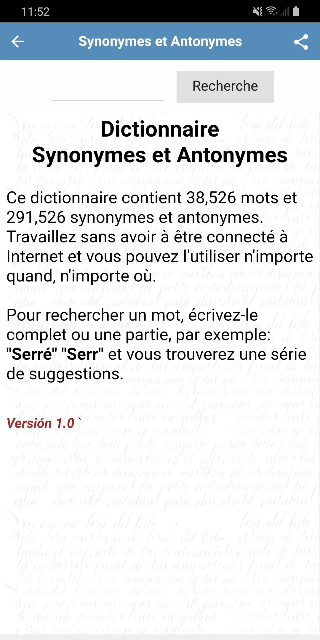 Dictionnaire Synonymes et anto | Indus Appstore | Screenshot