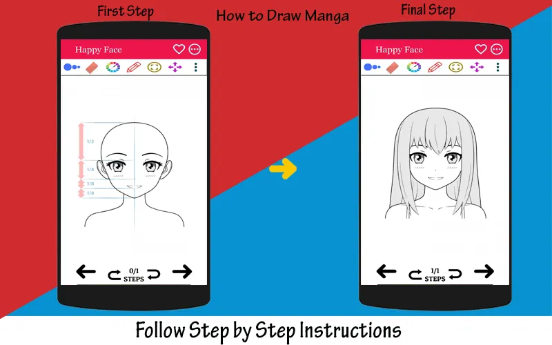 How to Draw Manga Girls Face | Indus Appstore | Screenshot