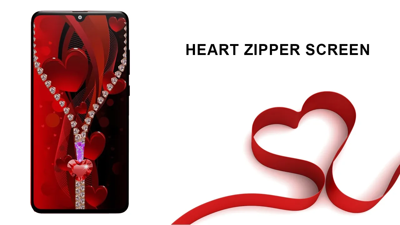 Heart zipper lock screen | Indus Appstore | Screenshot