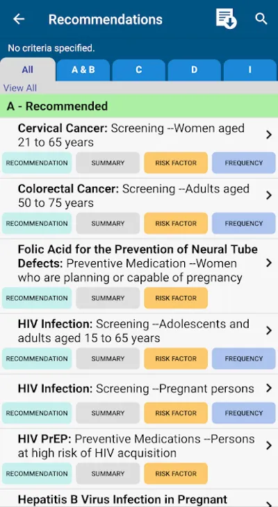 Prevention TaskForce - USPSTF | Indus Appstore | Screenshot