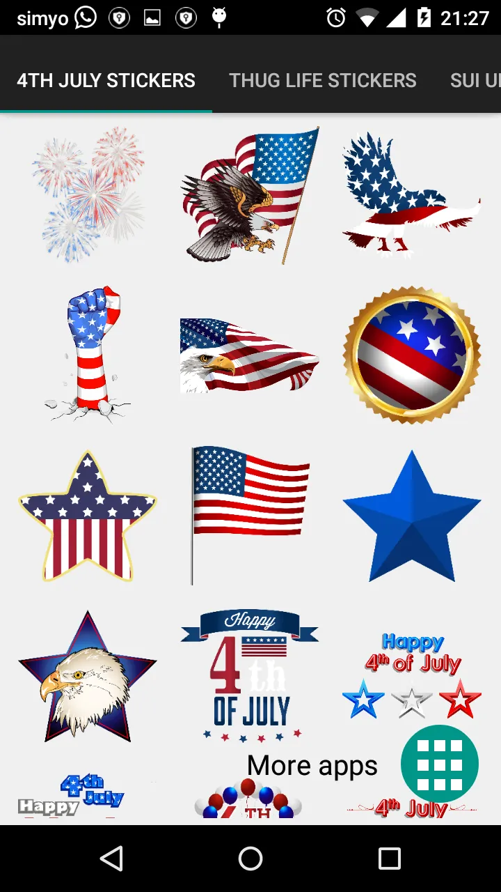 4th July photo stickers | Indus Appstore | Screenshot