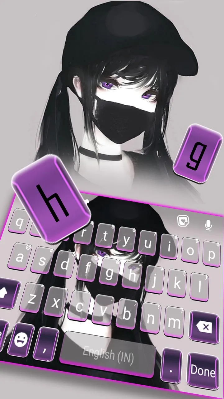 Cool Girl Mask Keyboard Backgr | Indus Appstore | Screenshot