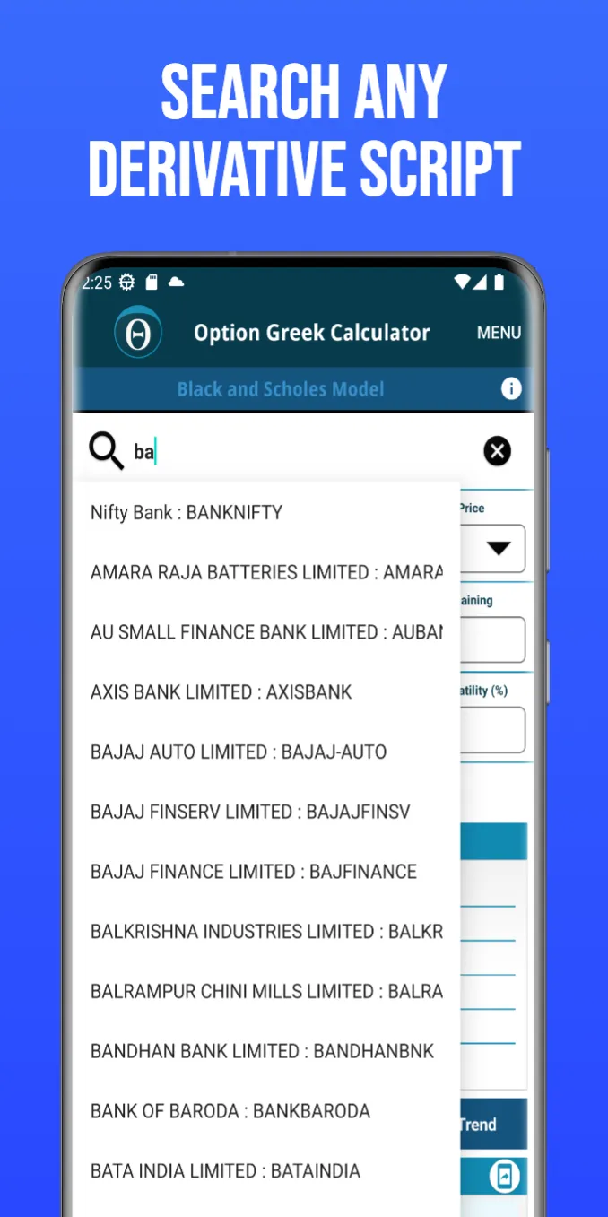 NSE Options Greek Calculator | Indus Appstore | Screenshot