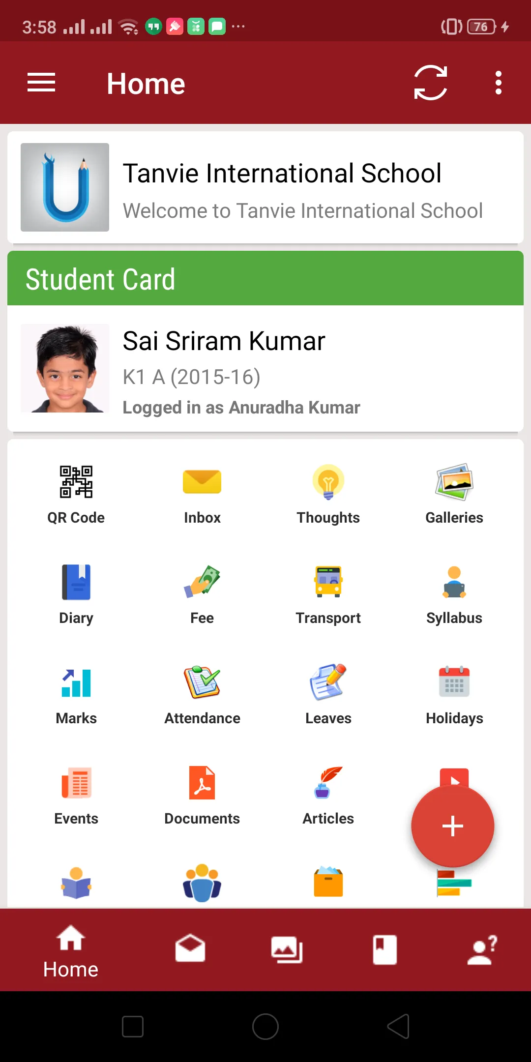 Seema Koramangala Parent App | Indus Appstore | Screenshot