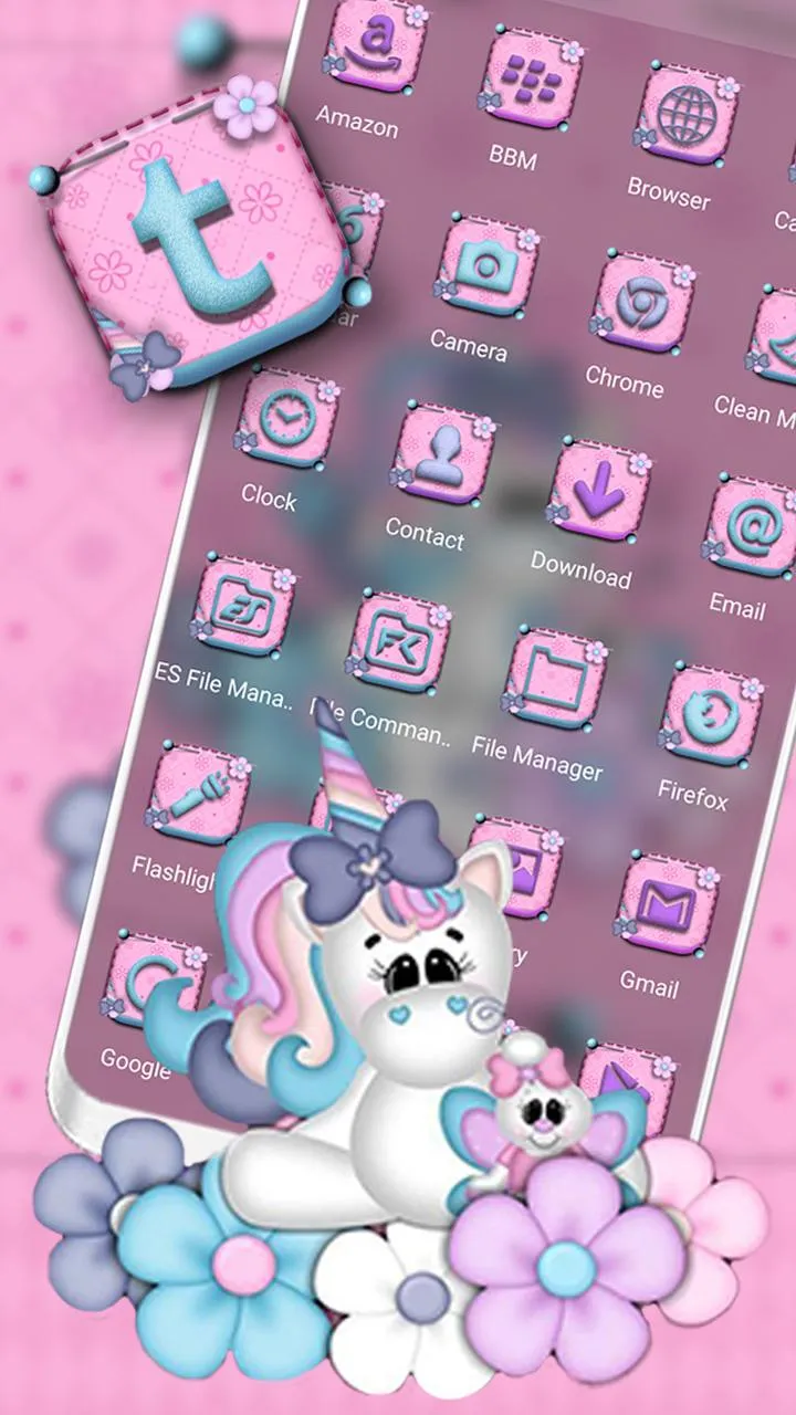 Cute Unicorn Launcher Theme | Indus Appstore | Screenshot