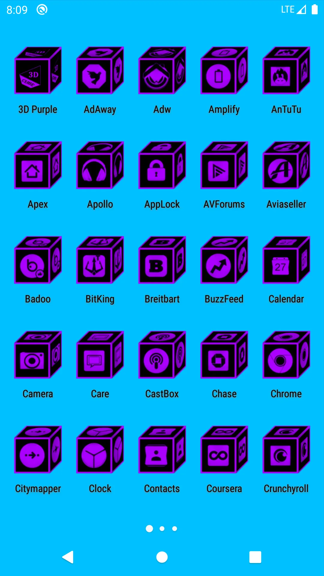 3D Flat Purple Icon Pack | Indus Appstore | Screenshot