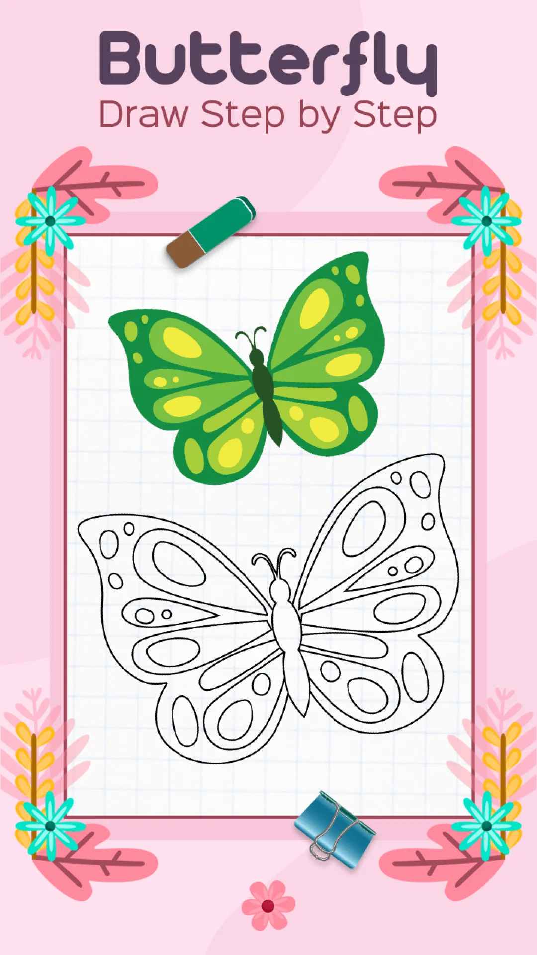 Butterfly Draw Step by Step | Indus Appstore | Screenshot
