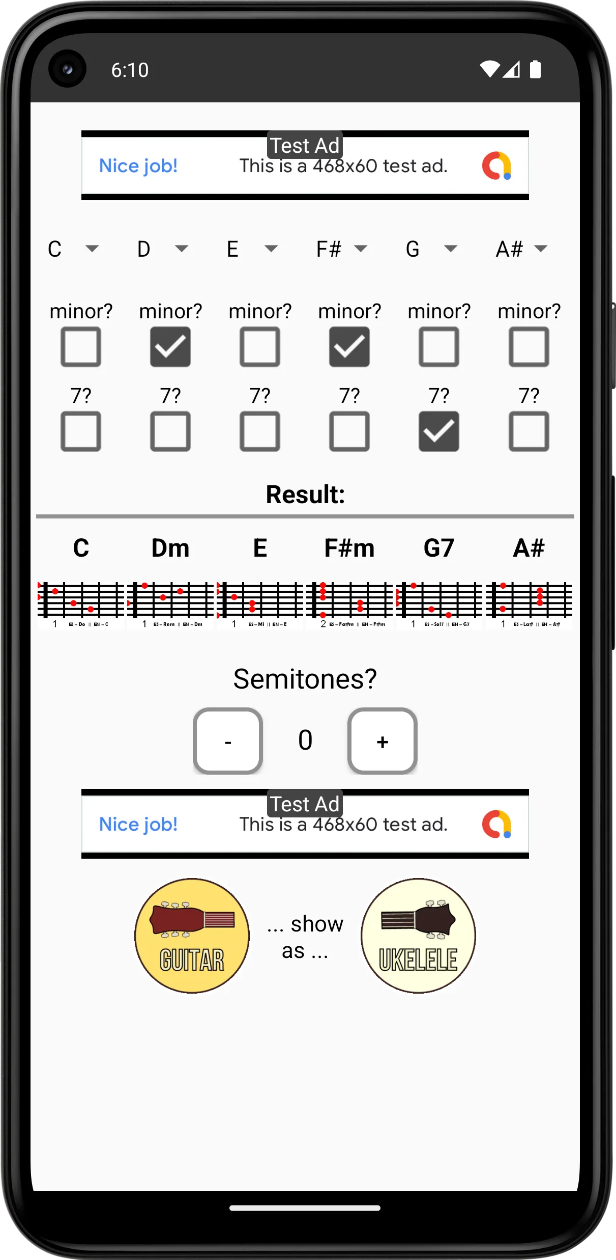 Guitar Chord Transposer | Indus Appstore | Screenshot