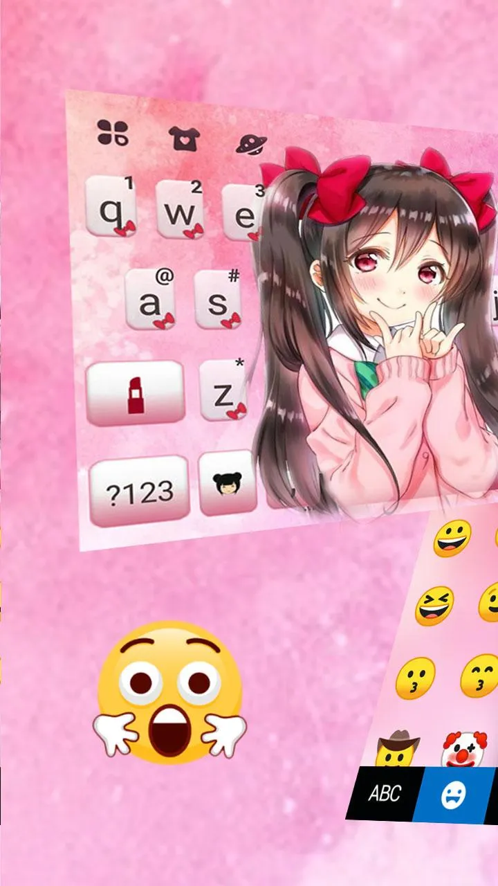 Anime Pink Girl Keyboard Theme | Indus Appstore | Screenshot