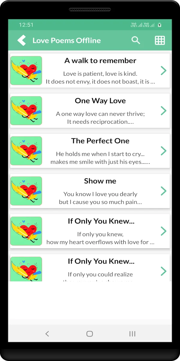 Love Poems Offline | Indus Appstore | Screenshot