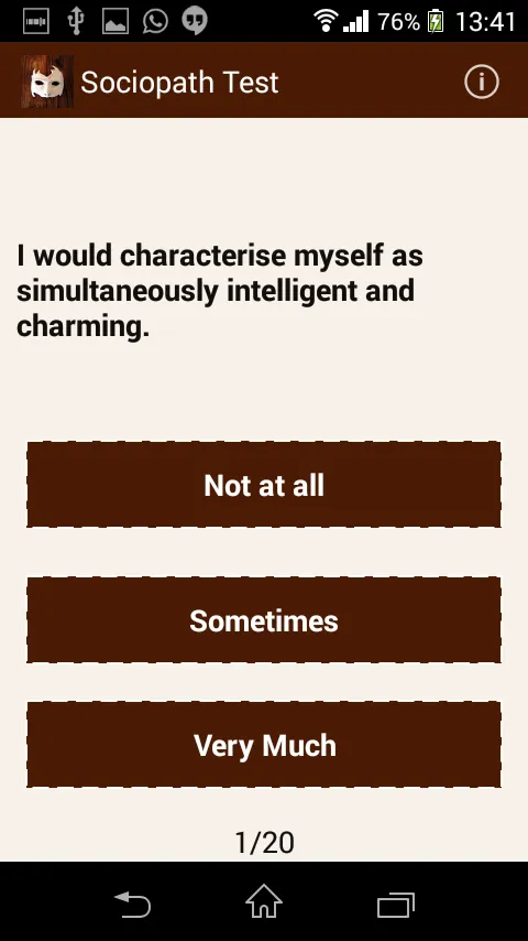 Sociopath Test | Indus Appstore | Screenshot