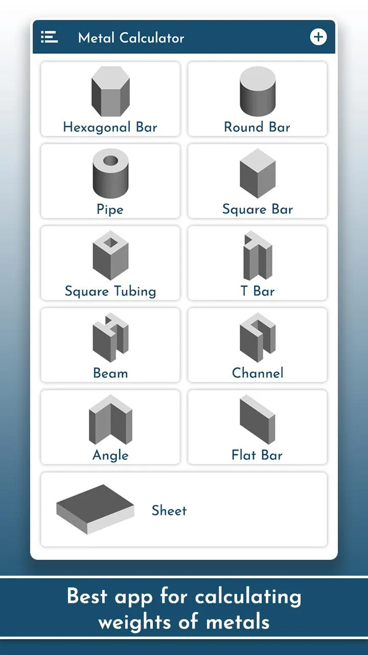 Metal: Steel Weight Calculator | Indus Appstore | Screenshot