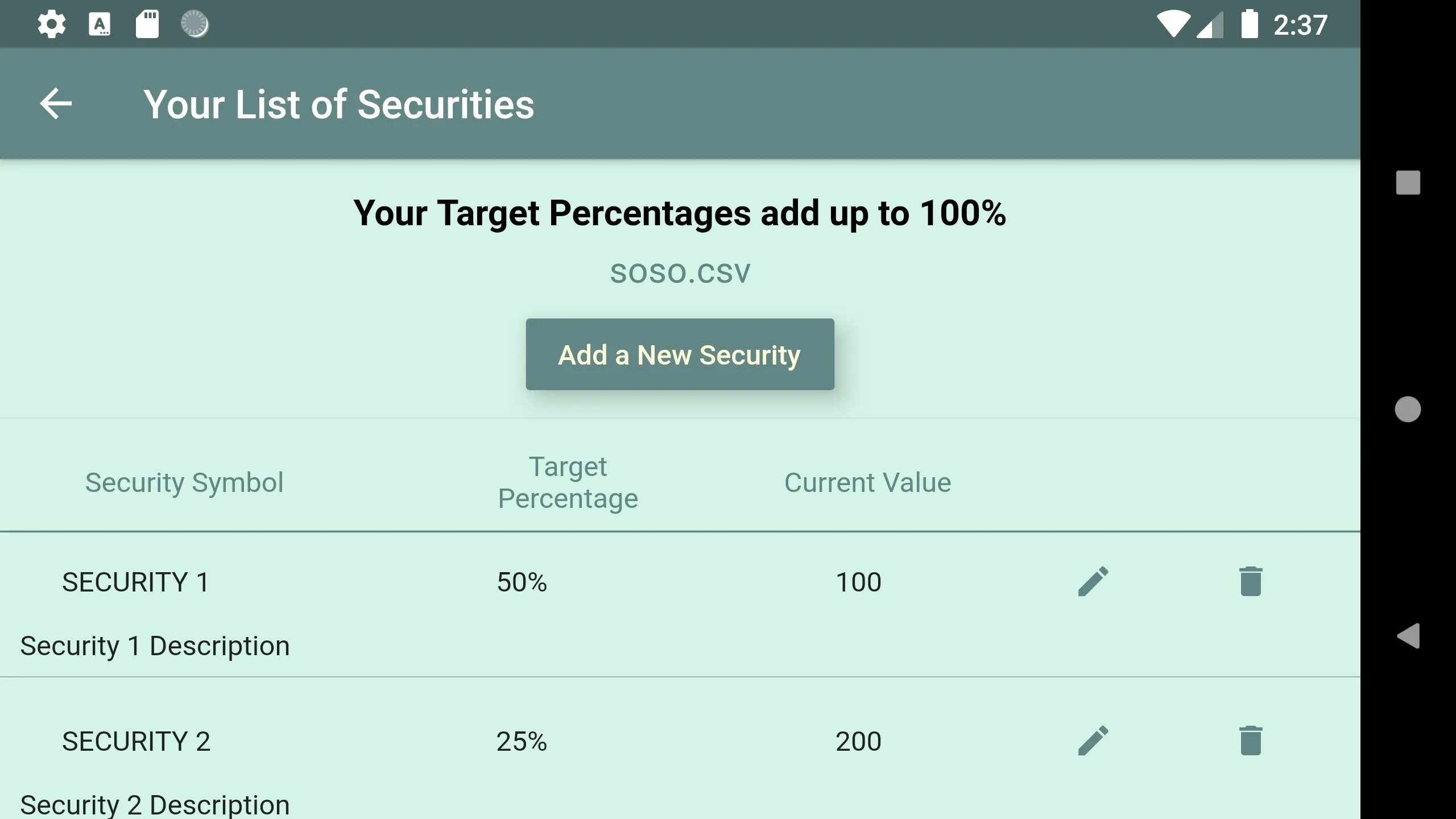 Portfolio Rebalancer | Indus Appstore | Screenshot