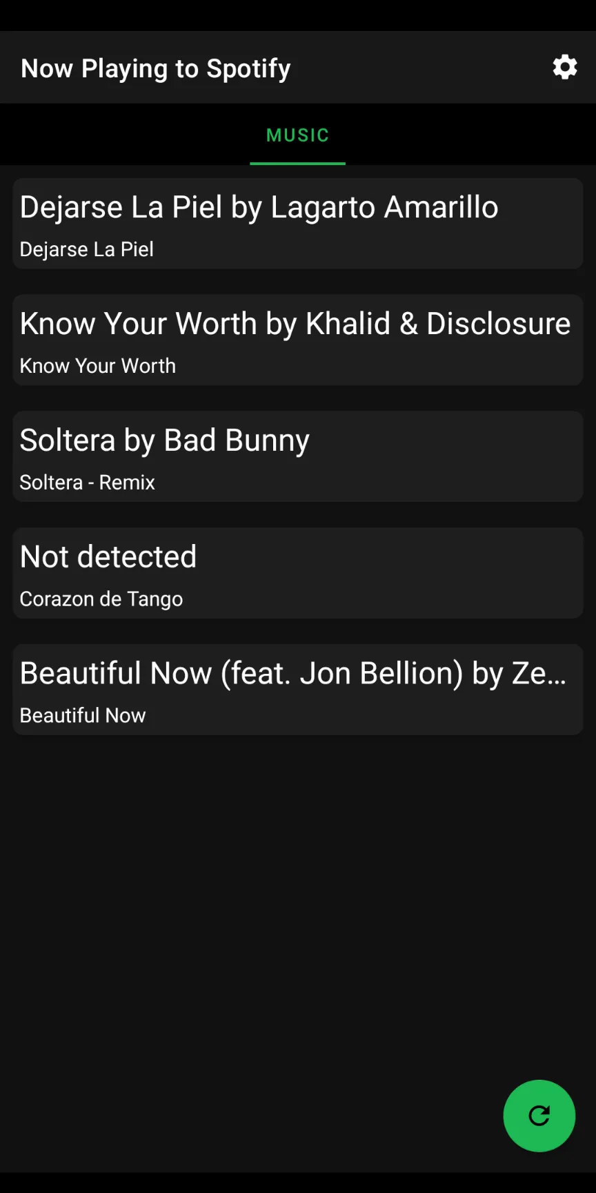 Now Playing to Spotify | Indus Appstore | Screenshot