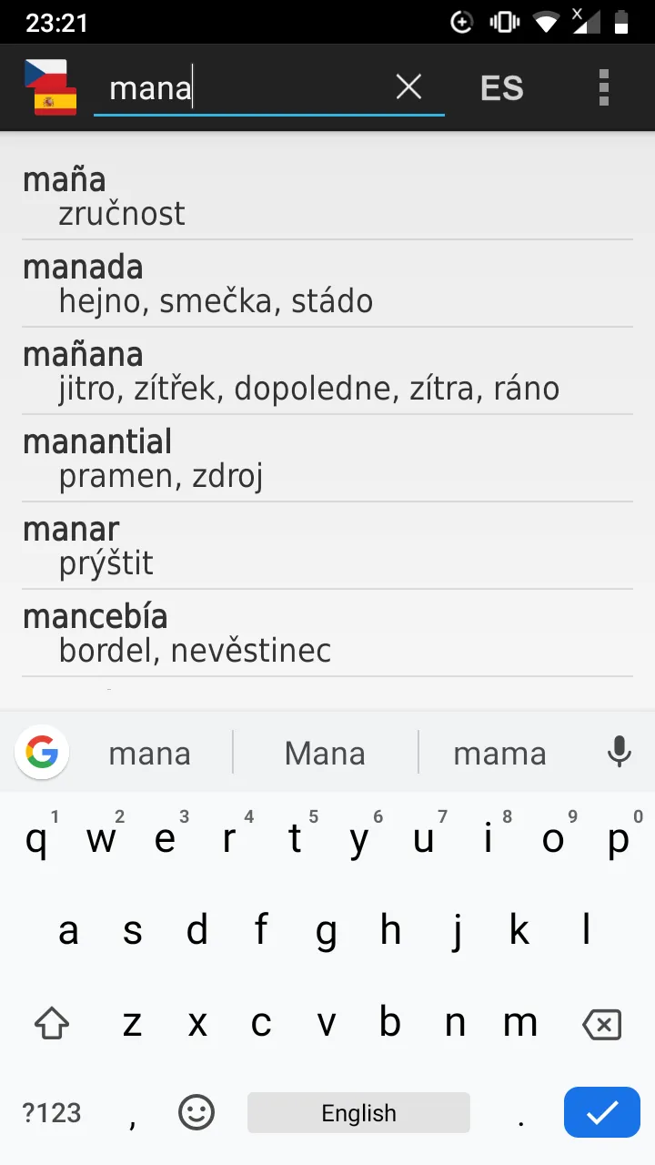 Czech - Spanish offline dict. | Indus Appstore | Screenshot