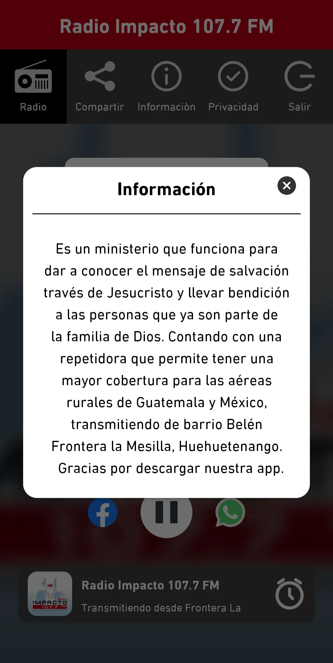 Radio Impacto 107.7 FM | Indus Appstore | Screenshot