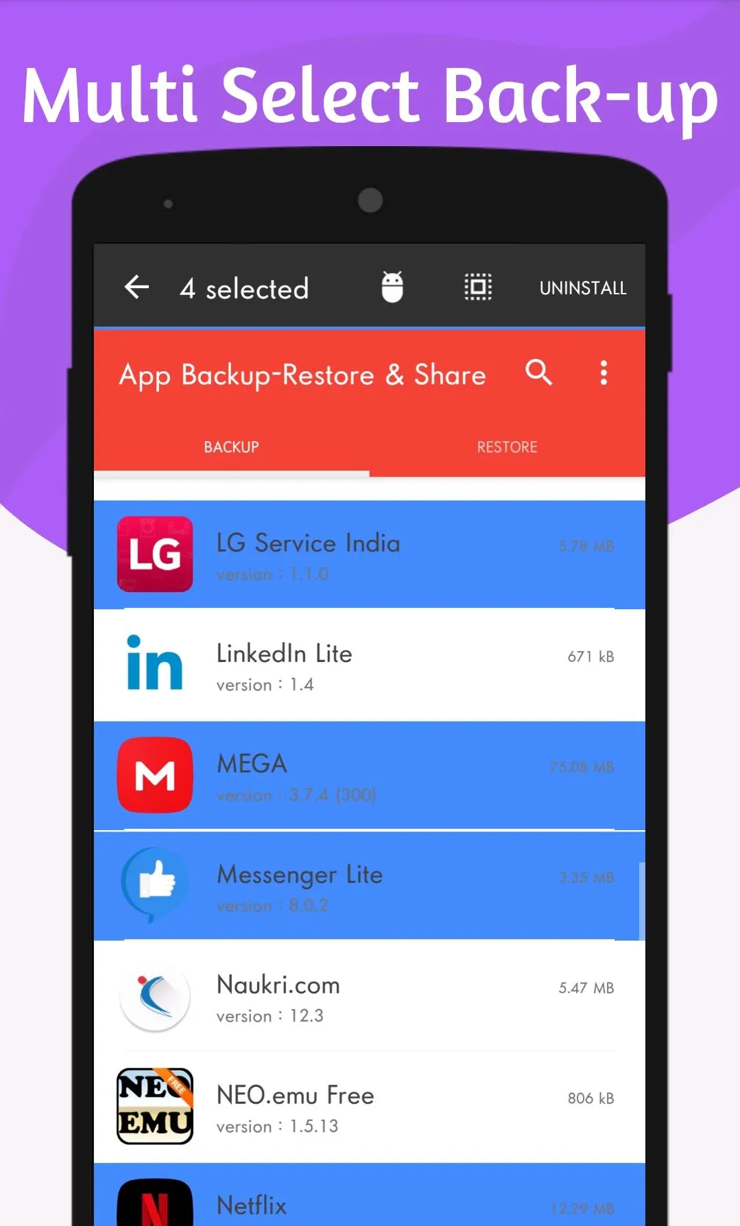 APK Backup | Restore & Share | Indus Appstore | Screenshot