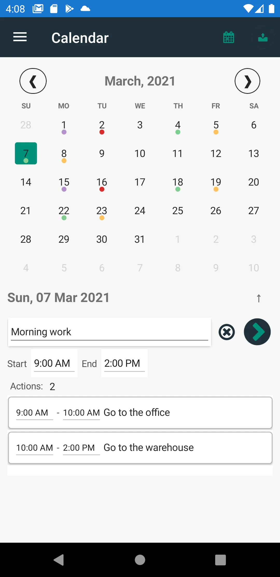 Schedule planner: calendar | Indus Appstore | Screenshot