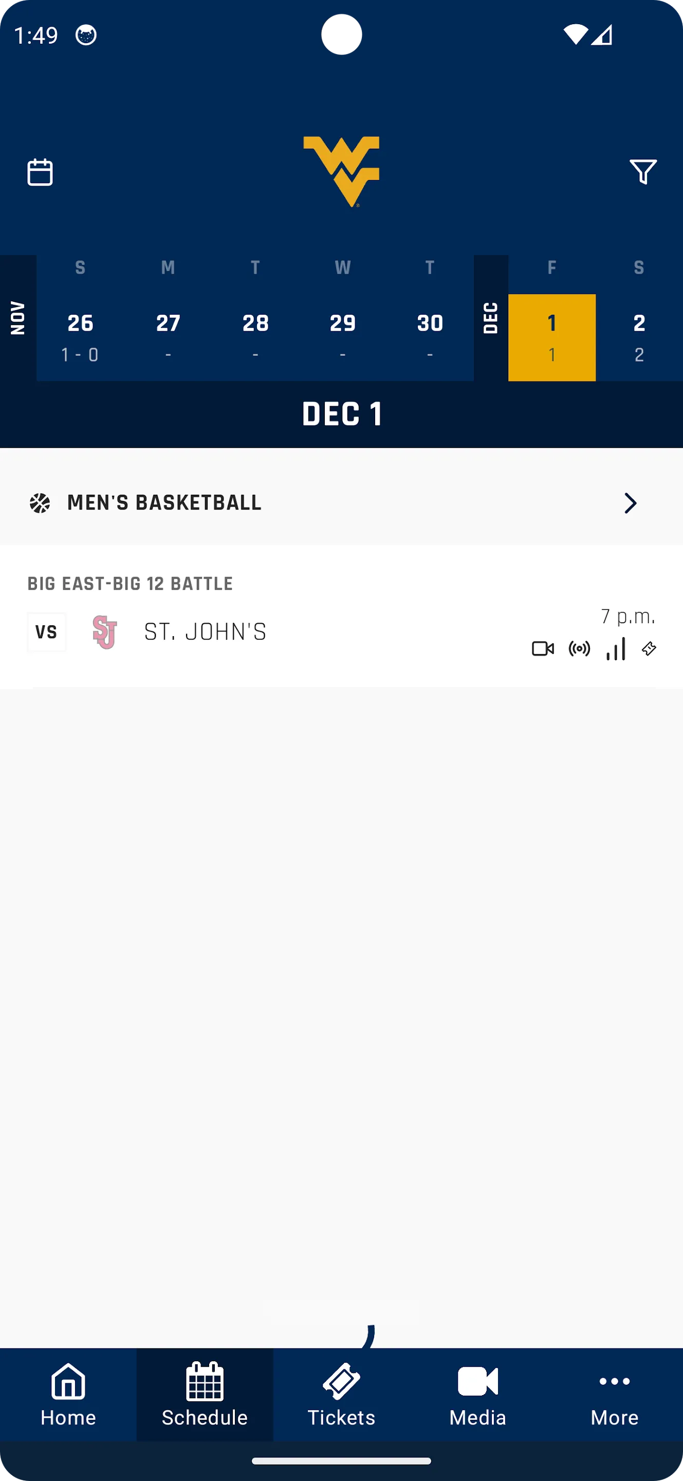 West Virginia Gameday | Indus Appstore | Screenshot