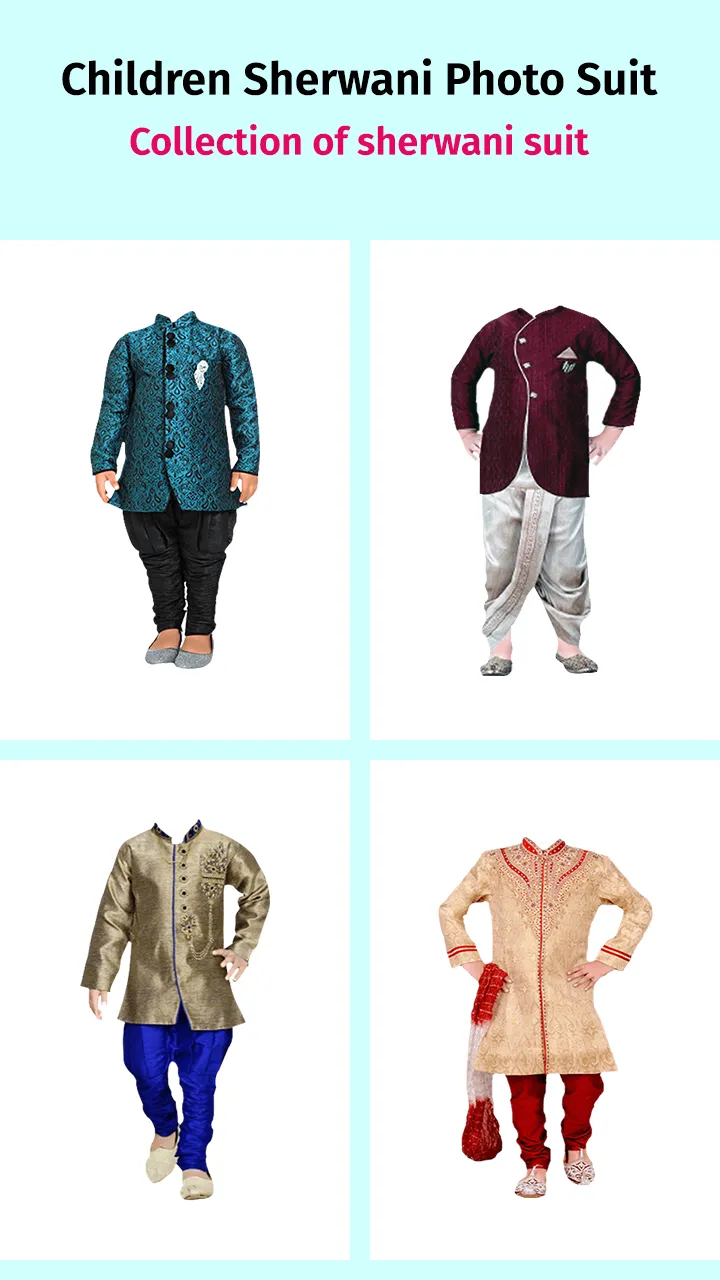 Children Shervani Photo Suit | Indus Appstore | Screenshot