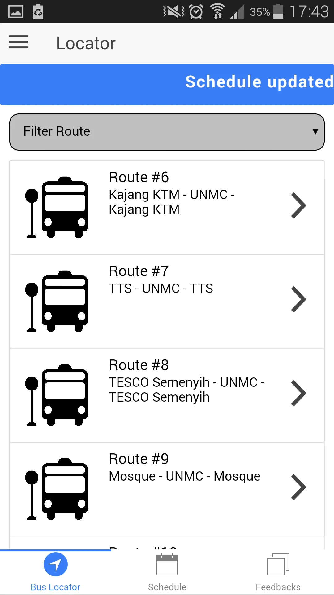 UNMC MyBus | Indus Appstore | Screenshot