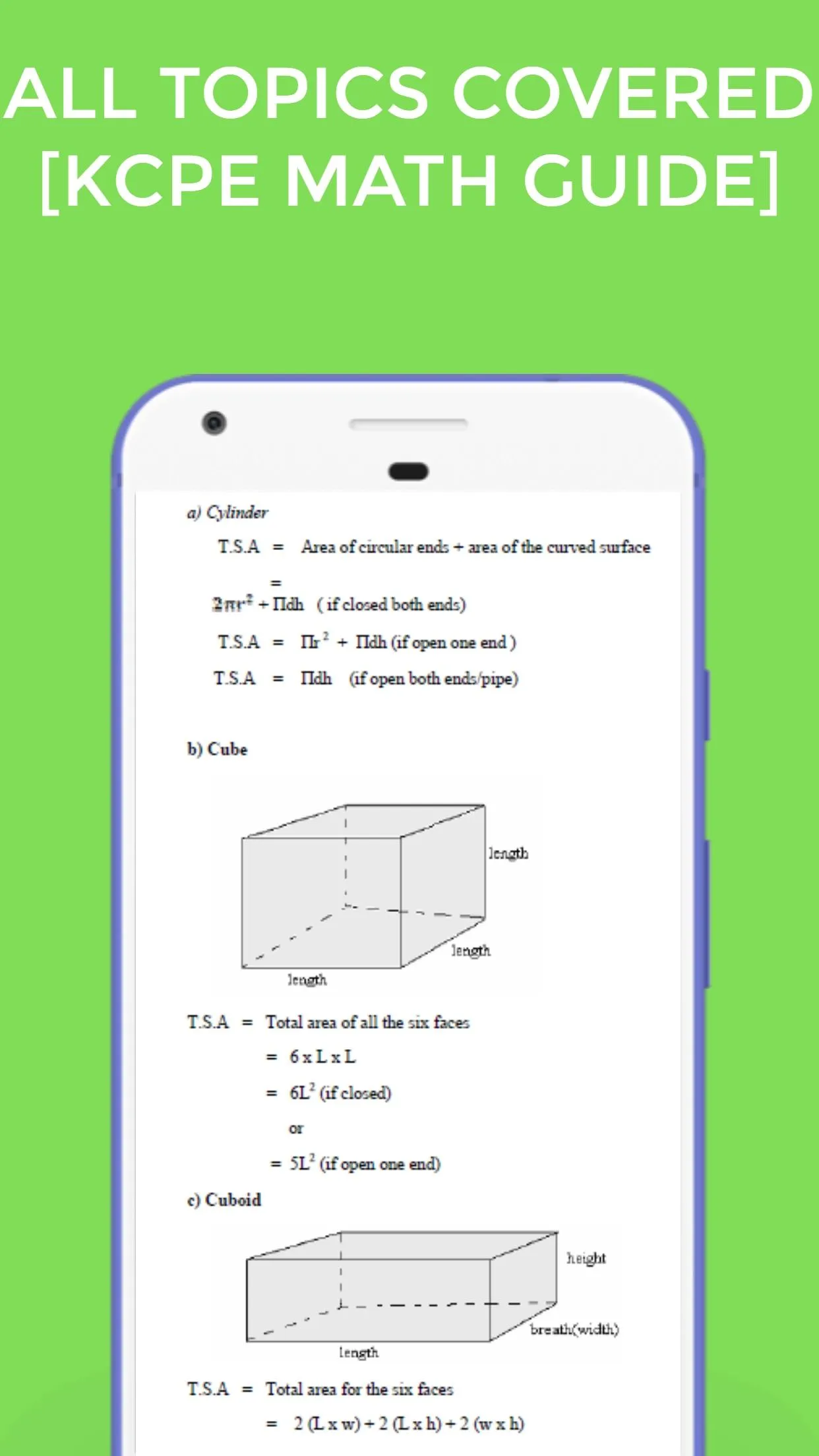 Kcpe Math Formulas + Examples | Indus Appstore | Screenshot