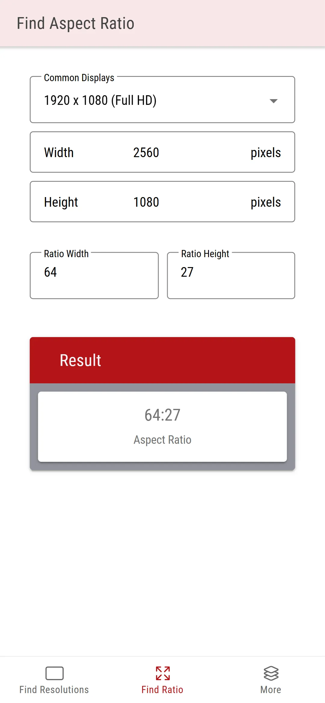 Aspect Ratio Calculator | Indus Appstore | Screenshot