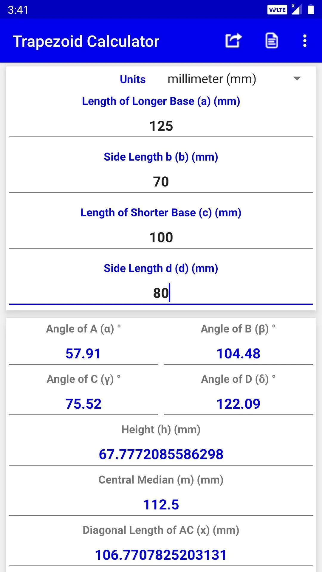 Trapezoid Calculator | Indus Appstore | Screenshot