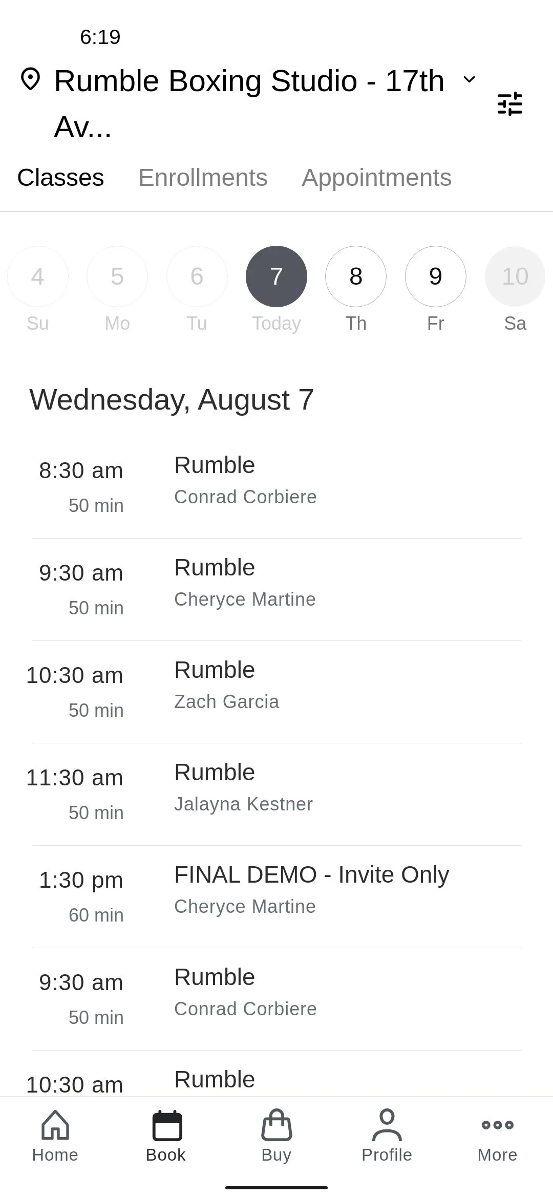 Rumble Boxing Studio Inc. | Indus Appstore | Screenshot