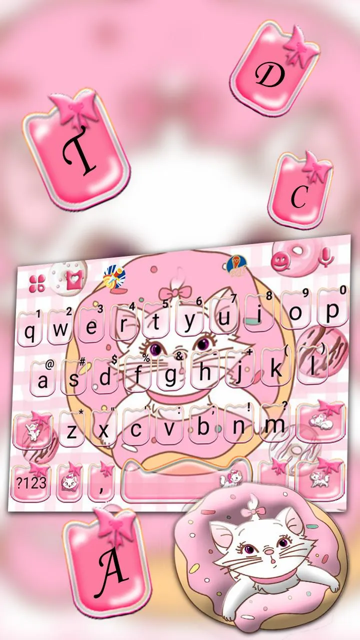 Pinky Cat Donut Keyboard Theme | Indus Appstore | Screenshot