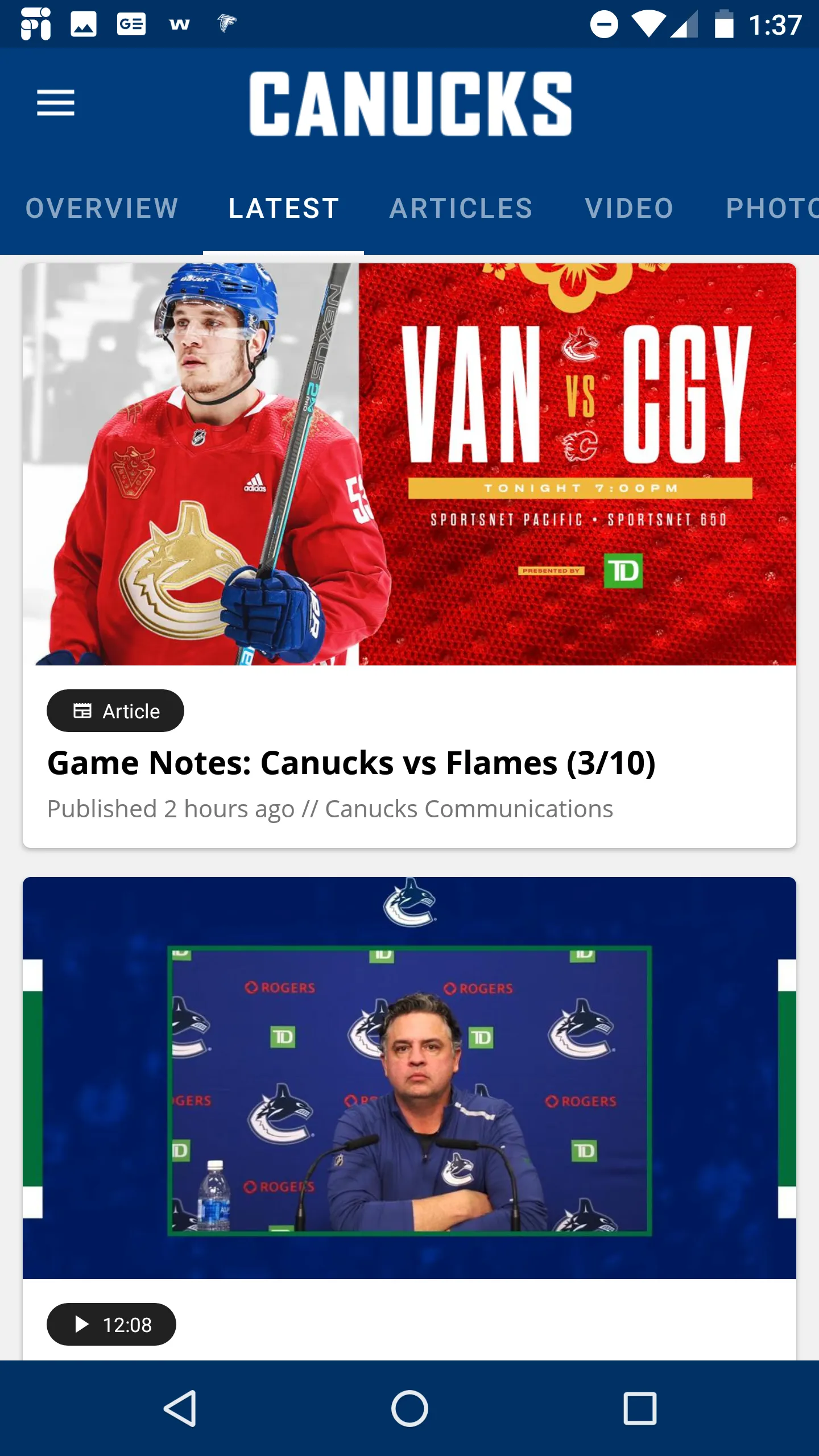 Vancouver Canucks | Indus Appstore | Screenshot