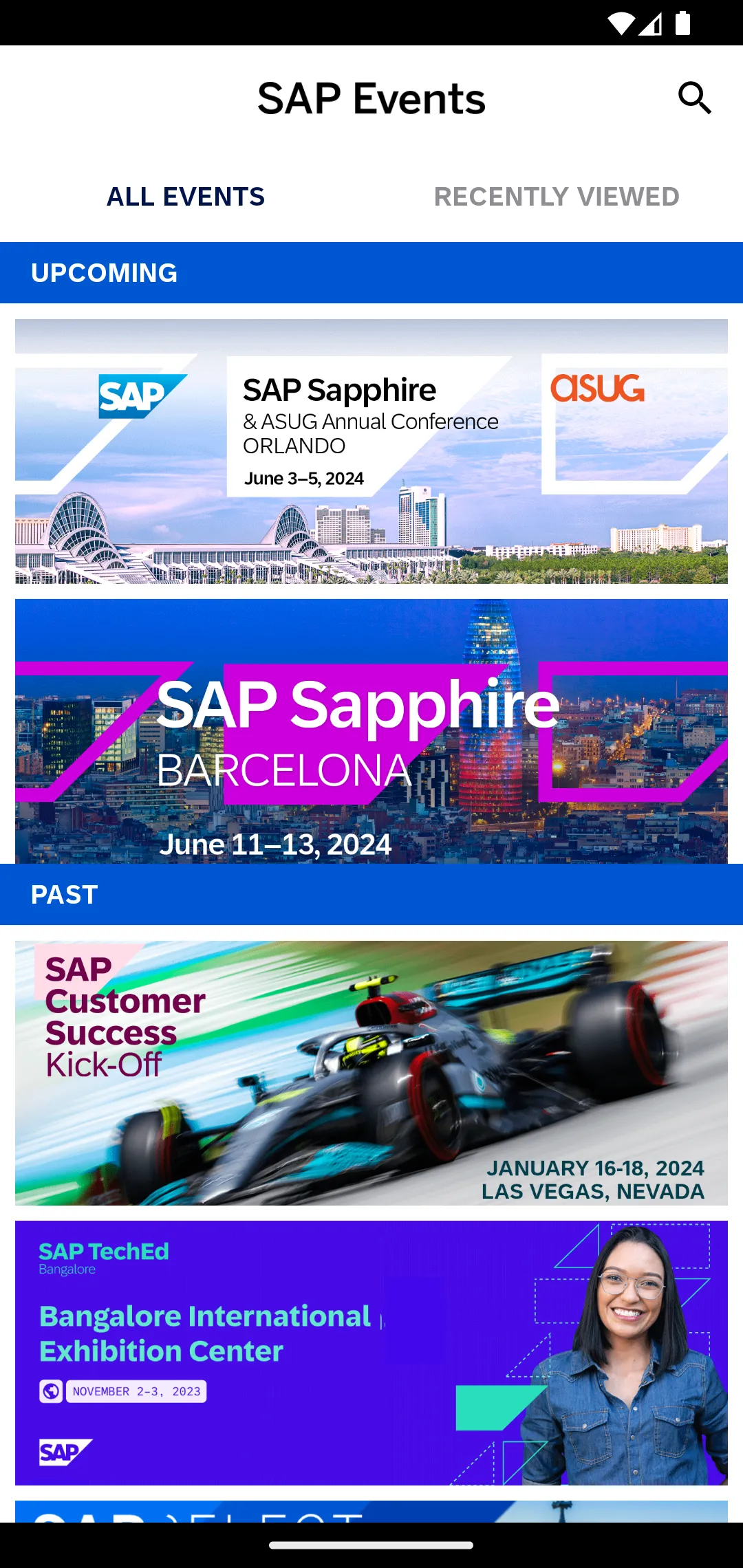 SAP Events | Indus Appstore | Screenshot