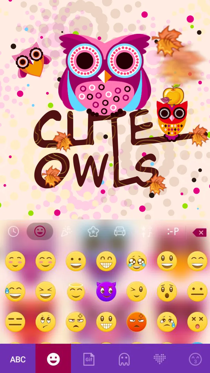 Cute Owls Emoji Keyboard | Indus Appstore | Screenshot