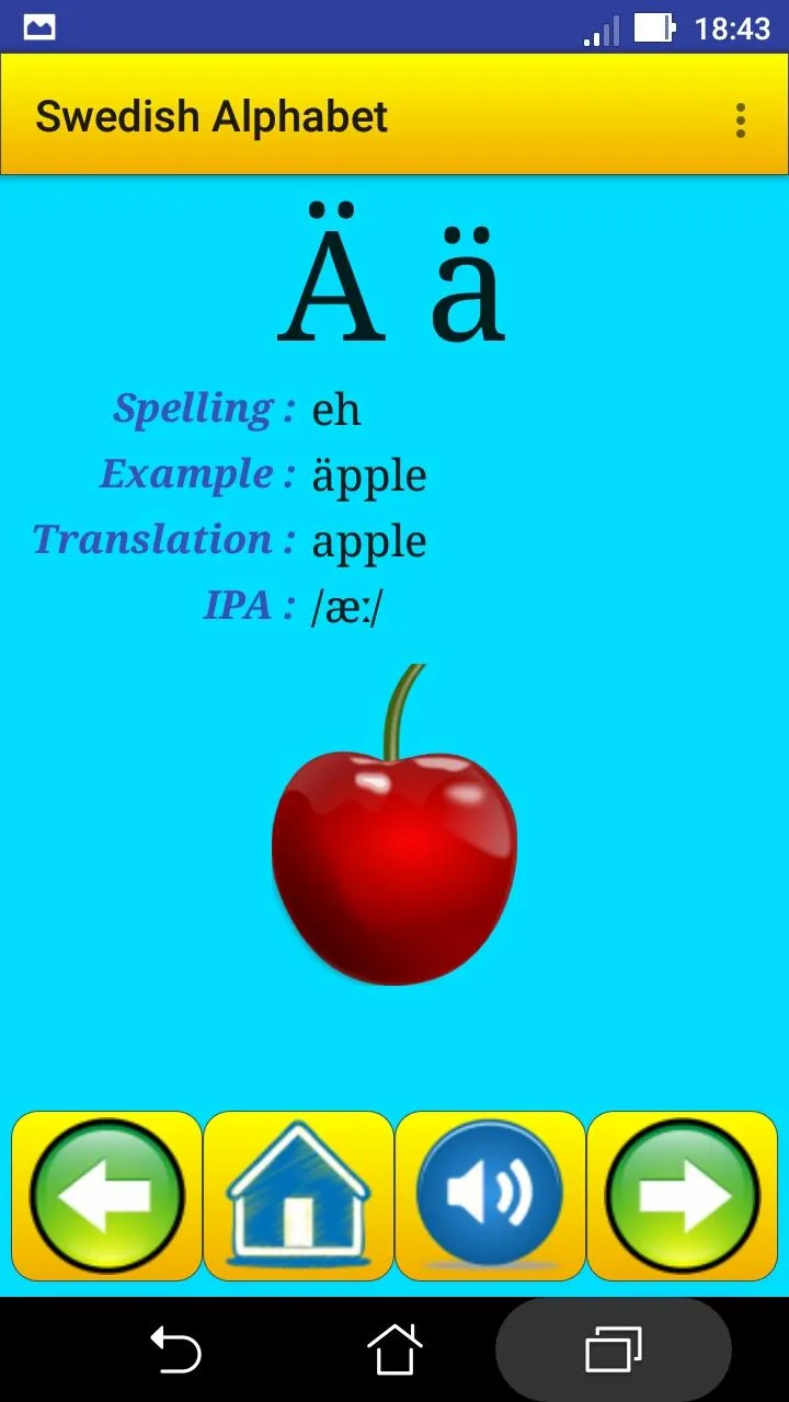 Swedish alphabet for students | Indus Appstore | Screenshot