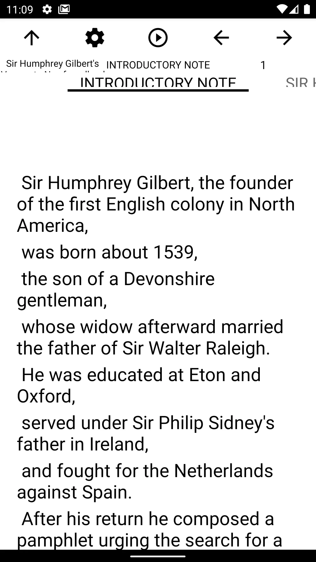 Book, Sir Humphrey Gilbert's V | Indus Appstore | Screenshot