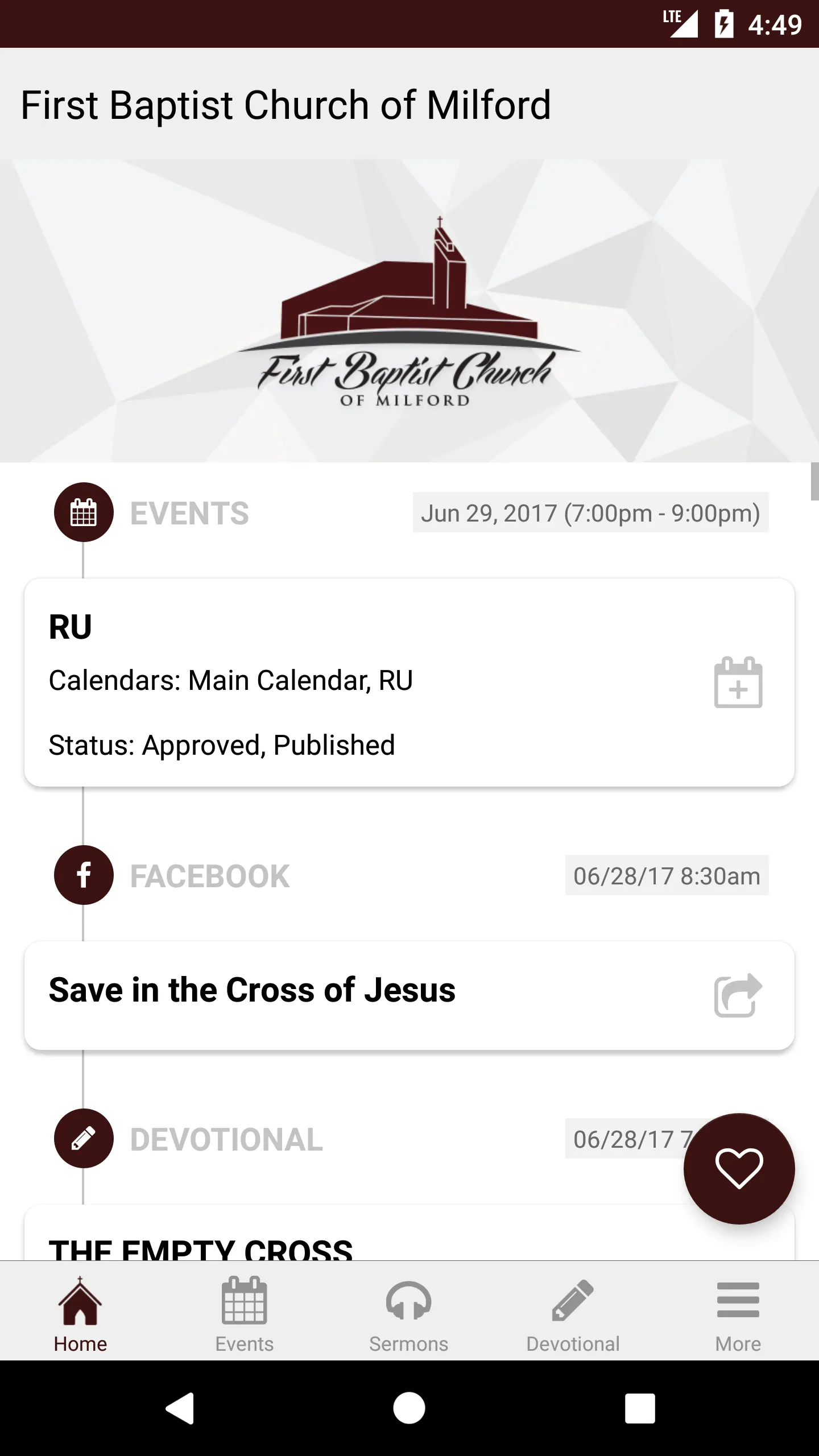 First Baptist Church Milford | Indus Appstore | Screenshot