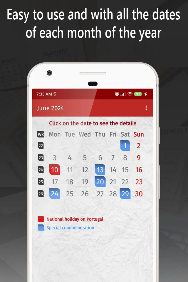 portugal calendar 2024 | Indus Appstore | Screenshot